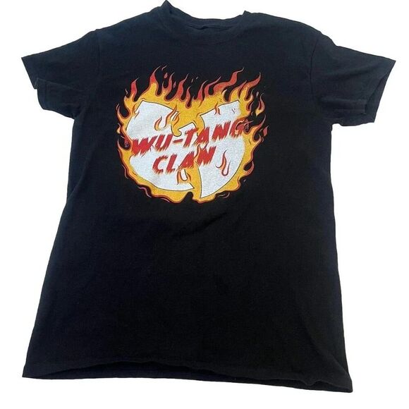 Wu-Tang Clan Flames Logo Men's Size Small Black T Shirt Short Sleeve Fire - Picture 1 of 5